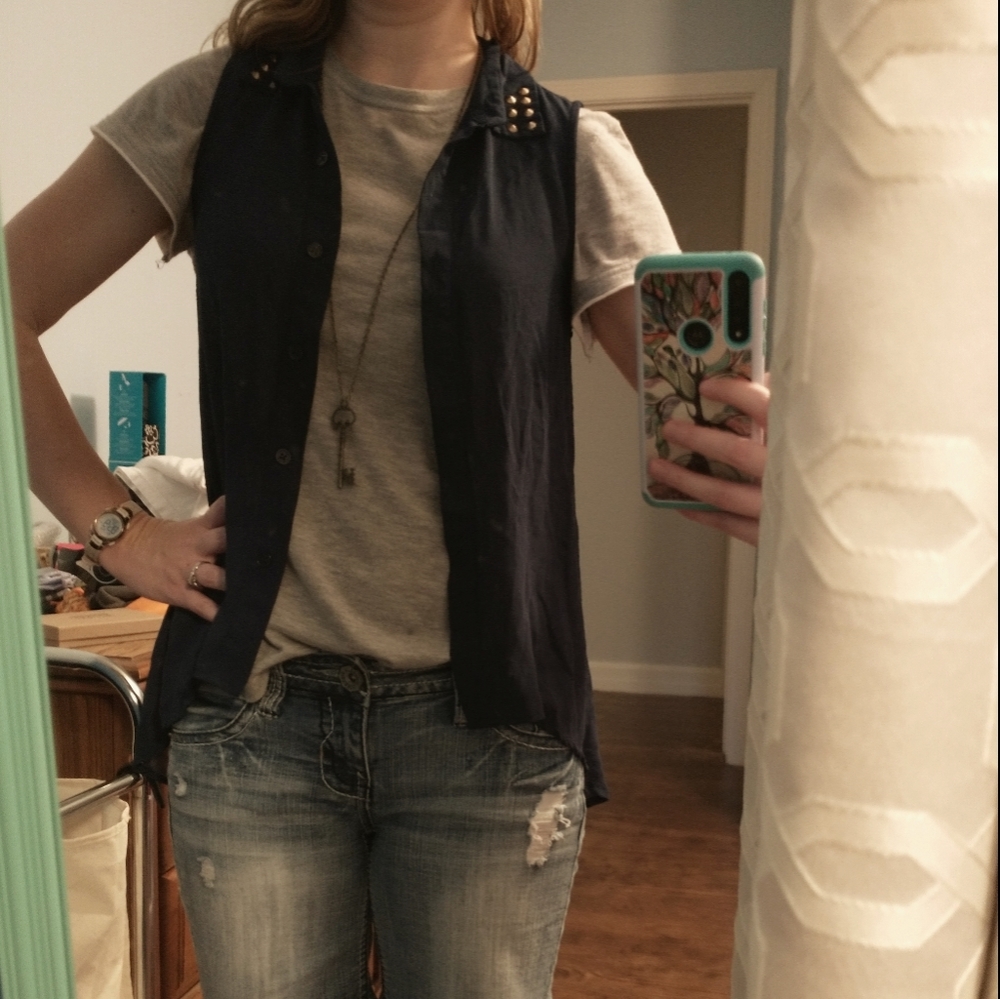 Poetry Navy Blue Vest
